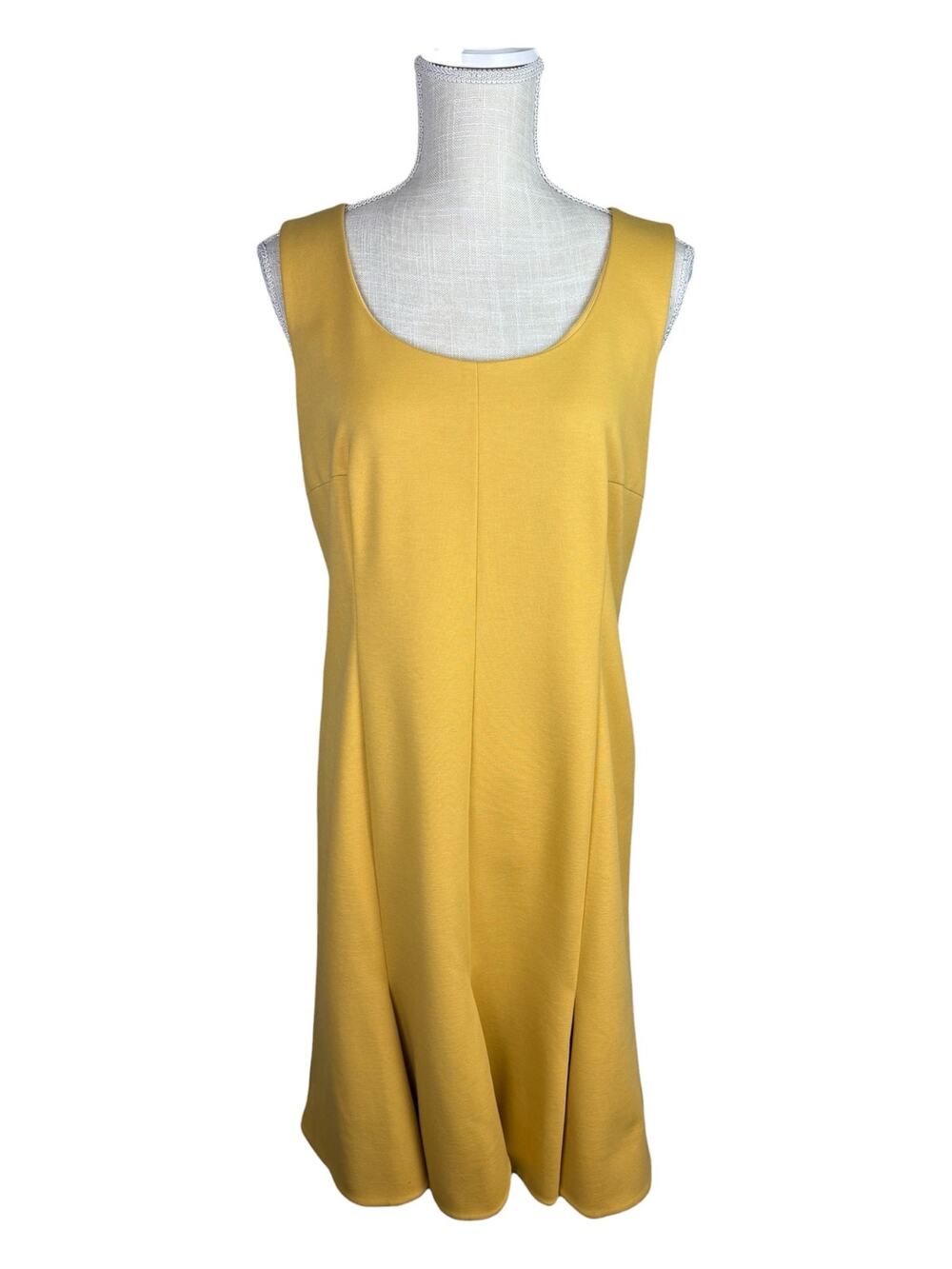 Akris Punto Saks Fifth Avenue Flounce Hem Sleeveless Midi Dress Women's 10 Gold